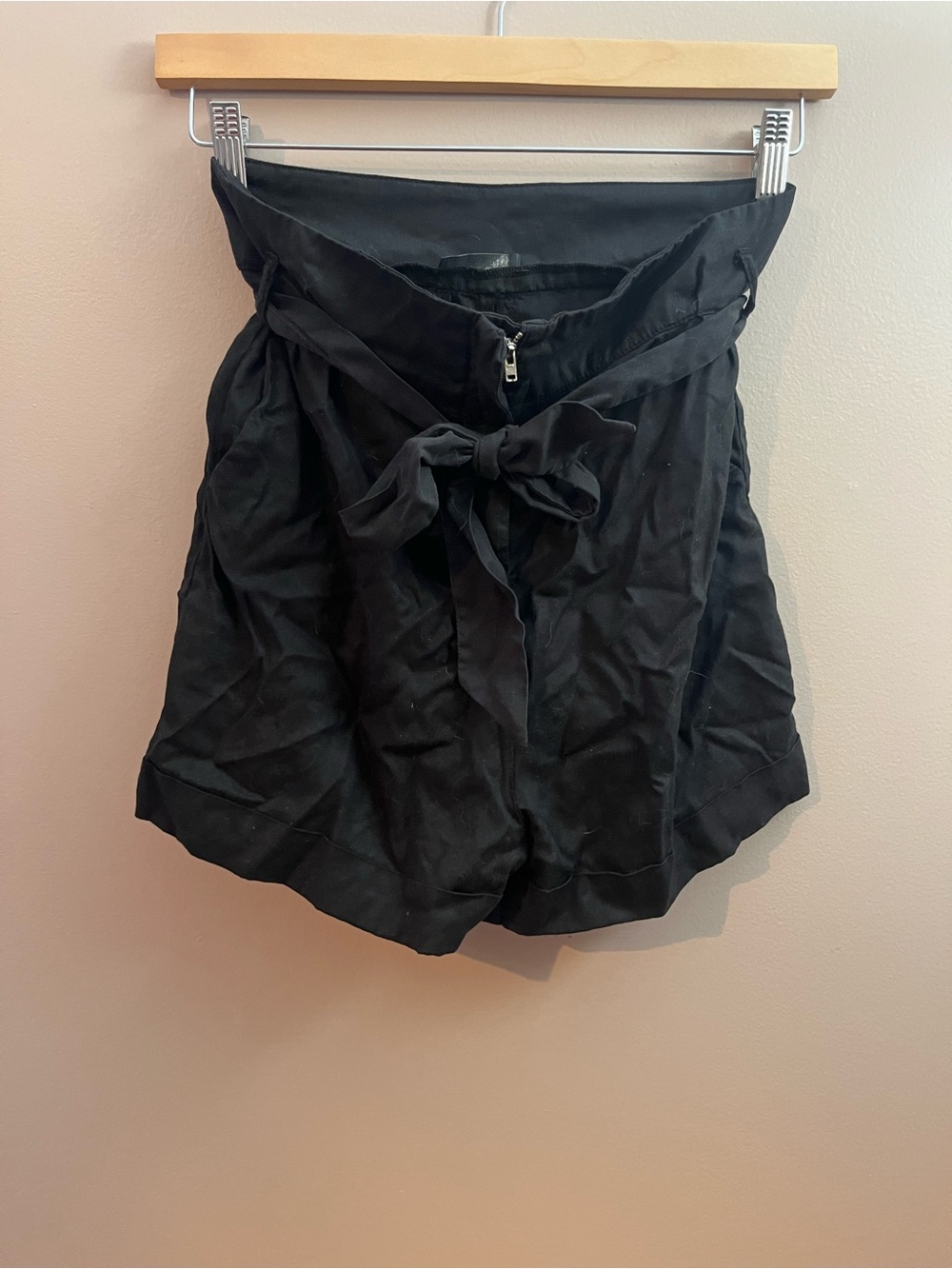 Ikks Black High-Waist Tie-Front Women's Shorts
